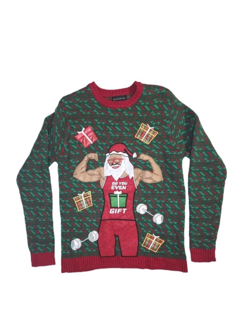 Blizzard Bay Ugly Christmas Sweater Can You Gift Santa Size M Red/Green Gym